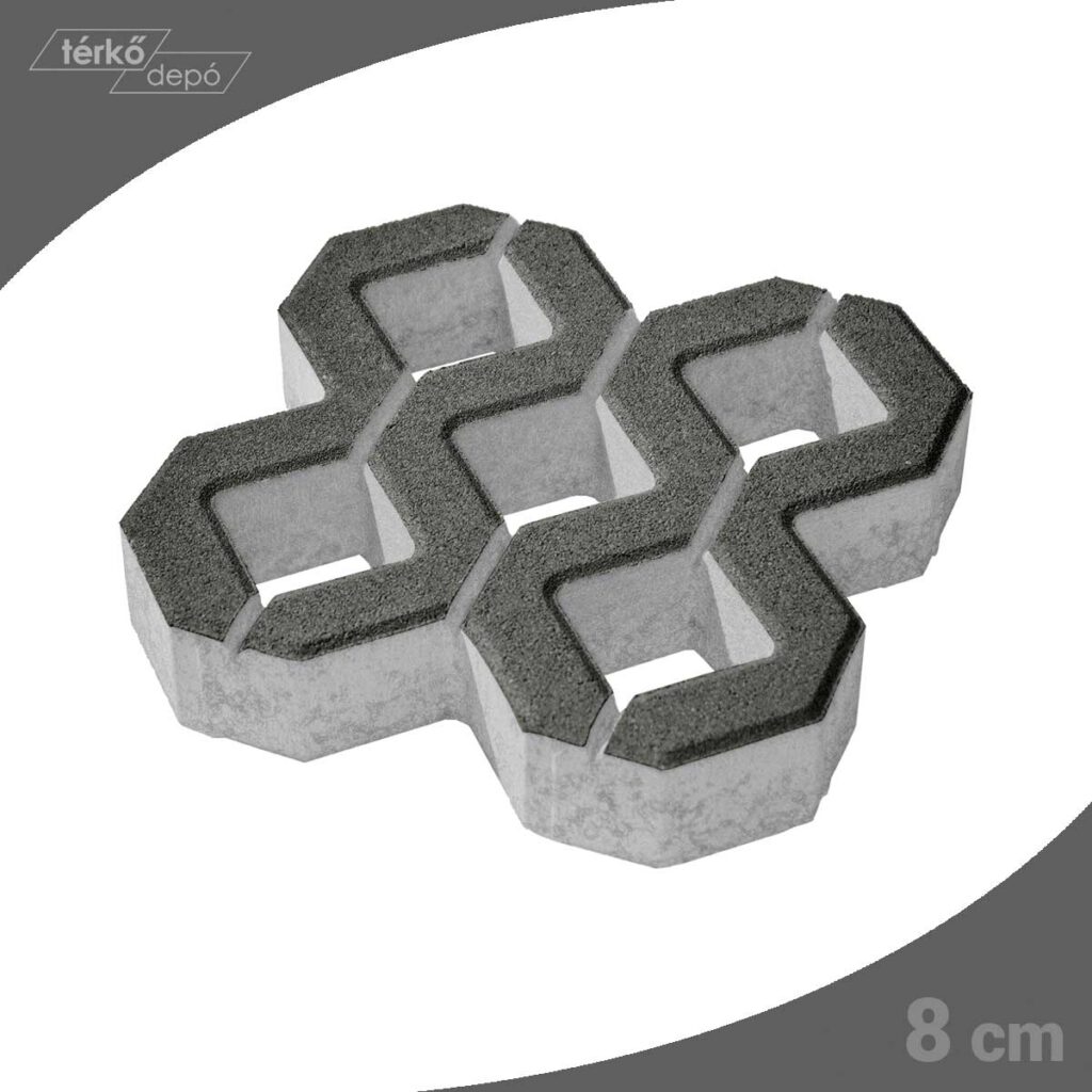 Vitép Gaia gyeprácskő antracit 40×40×8 cm